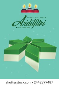 Hari Raya Aidilfitri background design with Kuih Raya. Malay means Fasting day celebration, I seek forgiveness, physically and spiritually.