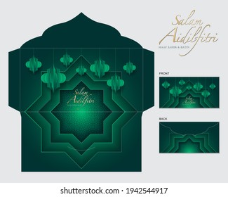 Hari Raya Festive Packet Template Design. Malay Word 