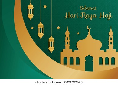 Hari raya Haji background. Cultural Festivities Islamic. Vector illustration.