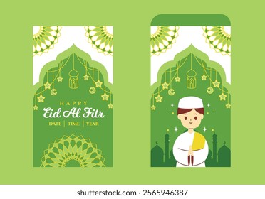 Hari Raya Idul fitri Eid Mubarak Envelope Cute Card Design