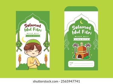 Hari Raya Idul fitri Envelope Cute Card Design