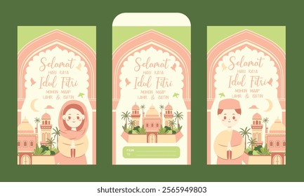 Hari raya Idul fitri Envelope card design