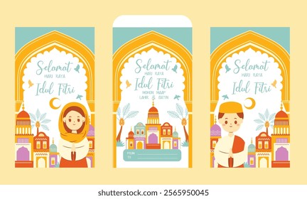 Hari raya Idul fitri Envelope card design