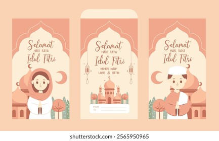 Hari raya Idul fitri Envelope card design