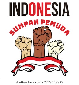 Hari Sumpah Pemuda, 28 Oktober. Translation : October 28, Happy Day Youth Pledge of Indonesia. vector illustration.