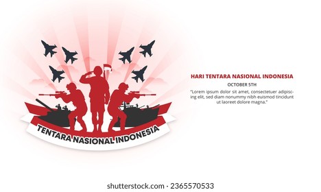 Hari Ulang Tahun Tentara Nasional Indonesia or Indonesian National Armed Forces Birth Day with army