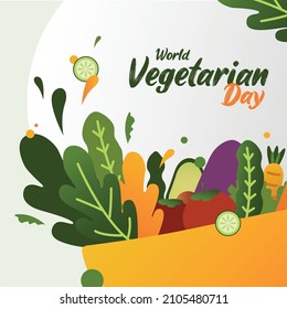 Hari Vegetarian Internasional. Translate: Happy World Vegetarian Day