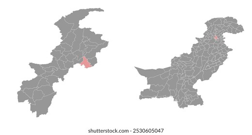 Haripur district map, administrative division of Pakistan. Vector illustration.