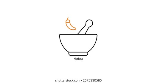 Harissa Sauce Vector Illustration for North African Recipes