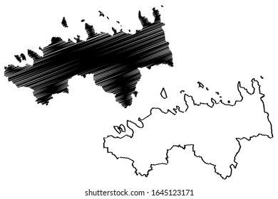 Harju County (Republic of Estonia, Counties of Estonia) map vector illustration, scribble sketch Harjumaa map