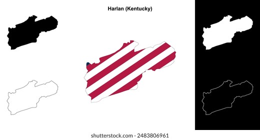 Harlan County (Kentucky) outline map set