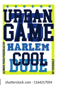 harlem cool dude,t-shirt design