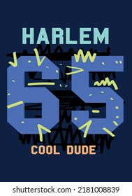 harlem cool dude,t-shirt design fashion vector