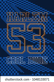 harlem cool dude,t-shirt print poster vector illustration