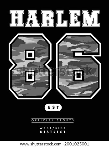 Harlem graphic tee vector design
