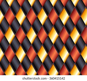 Harlequin check Birchbark Basketwork.. Seamless pattern. Mask was used.