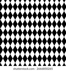 Arlequín o diamante patrón sin fisuras con color blanco y negro