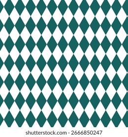 Harlequin or diamond seamless pattern with green color