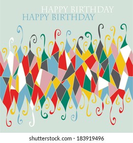 Harlequin frame in colorful scheme with text option