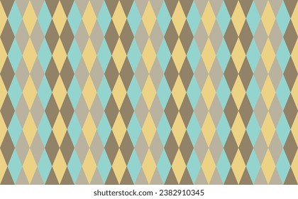 Harlequin pattern background. Harlequin diamond pattern fabric. Green and Yellow colour tone. Print design. Graphic design. Geometric shape. Fabric screen. Decorative. Ornaments. Cloth pattern.