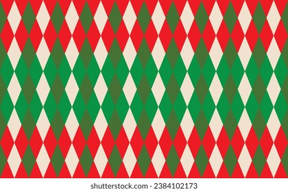 Harlequin pattern background. Harlequin diamond pattern fabric. Christmas colour. Print design. Graphic design. Vector pattern. Geometric shape. Fabric screen. Decorative. Ornaments. Christmas decor.