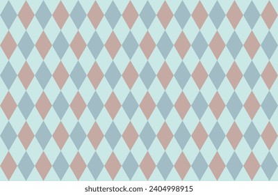 Harlequin pattern background. Harlequin diamond pattern fabric. Blue and Brown colour tone. Print design. Graphic design. Geometric shape. Fabric screen. Decorative. Ornaments. Cloth pattern.