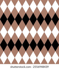 harlequin pattern diamond, black, white, mocco, color of the year