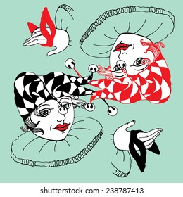 Harlequins and masks