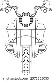 Harley davidson motorcycle vector and line art