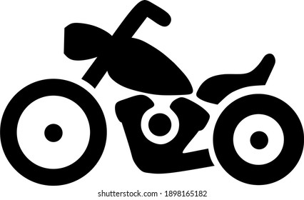 Harley Motorcycle Icon, Symbol And Vector, Can Be Used For Web, Print And Mobile