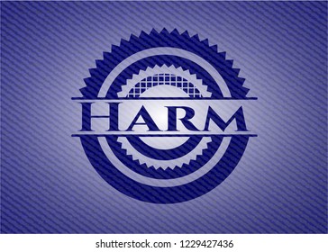 Harm  badge with denim texture