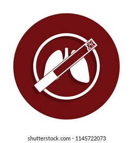 harm of cigarettes icon in glyph badge style. One of bad habbits collection icon can be used for UI/UX