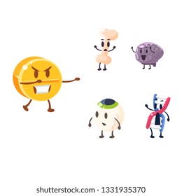 Harm of Drugs. Vector Illustration Set