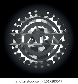 Harm  grey camouflaged emblem. Vector Illustration.
