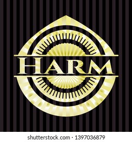 Harm  shiny emblem. Vector Illustration. Detailed.