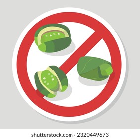 Harmful Addiction Betel Nut Prohibition Vector Elements