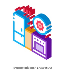 harmful bacteria in kitchen icon vector. isometric harmful bacteria in kitchen sign. color isolated symbol illustration