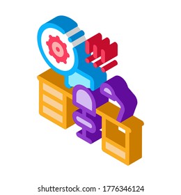 harmful bacteria in working room icon vector. isometric harmful bacteria in working room sign. color isolated symbol illustration