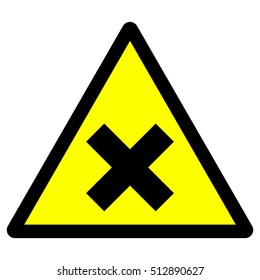 Signo de advertencia de químicos nocivos, ilustración vectorial.