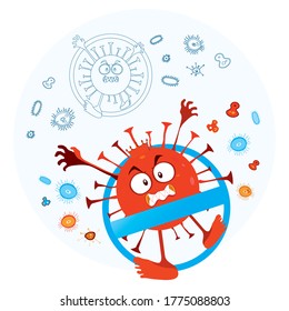 A harmful coronavirus 2020 is trying to attack. He wants to infect as many people as possible, and the bacteria are his helpers. It affects the respiratory tract, carries a pandemic health risk. 