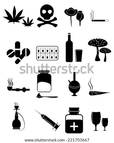 Harmful Drugs Icons Set