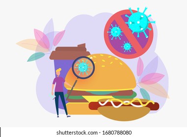 Harmful To Human Health, Food Contamination, Spoiled Food. Beautiful Vector Illustration.