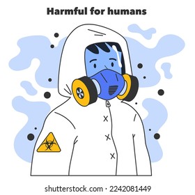 Harmful for humans as a disadvantage to using natural gas. Natural resource extraction and use. Natural gas transportation to the end consumer. Flat vector illustration