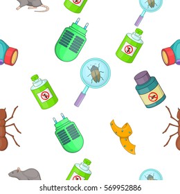 Harmful insects pattern. Cartoon illustration of harmful insects vector pattern for web