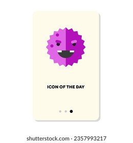 Harmful microbe flat vector icon. Circular bacteria with face, bacillus, microorganism isolated. Healthcare, hygiene, sickness concept. Vector illustration symbol elements for web