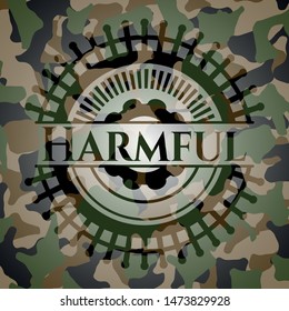 Harmful on camouflage texture. Vector Illustration. Detailed.
