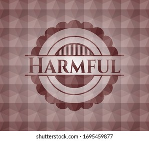 Harmful red geometric pattern emblem. Seamless.