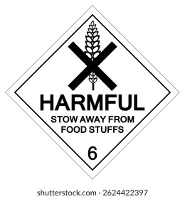 Harmful Stow Away From Food Stuffs Symbol Sign , Vector Illustration, Isolate On White Background Label .EPS10