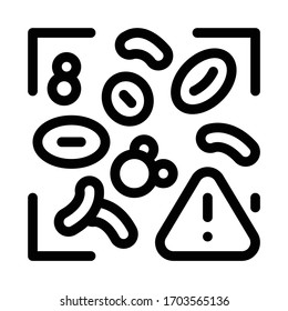 schädliche Stoffe in der Vektorillustration von Blutbildern. schädliche Substanzen im Blutzeichen. einzelne Kontursymbolgrafik