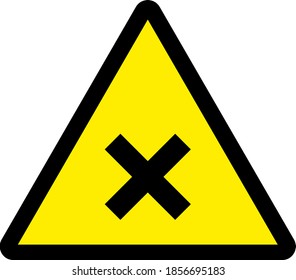Harmful warning sign. Black on yellow background. Chemical Safety signs and symbols.